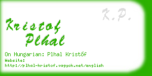 kristof plhal business card