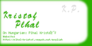 kristof plhal business card